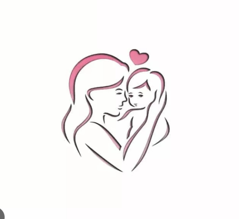 Изображение Трафарет «Мама с ребенком и сердцем»